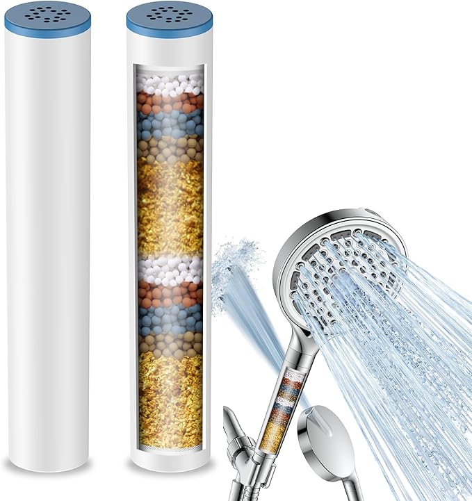 Shower Filter Replacement Cartridge for B56116 Series Handheld Shower Head, Water Softener Filters for Hard Water-Remove Chlorine and Harmful Substances (2-Pack)