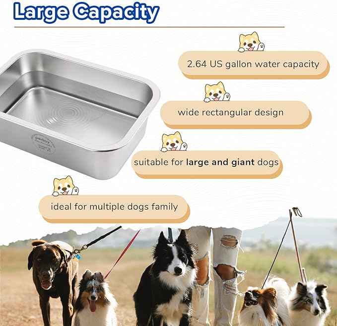 PEDAY Automatic Dog Waterer for Large & X-Large Dogs, Human Grade 18/8 Stainless Steel, Water Bottle Not Included