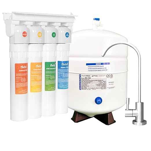 AQUAVI Twist, 4-Stage Alkaline Reverse Osmosis Drinking Water Filter System, pH+ Remineralization RO Water Filter System Under Sink, Revitalize Your Drinking Water