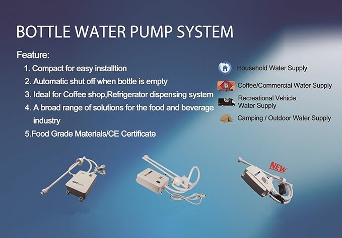 Bottled Water System with singel water inlet Bottled Water Dispenser one Tube for Refrigerator Ice-Maker Coffee Brewer 3.8L