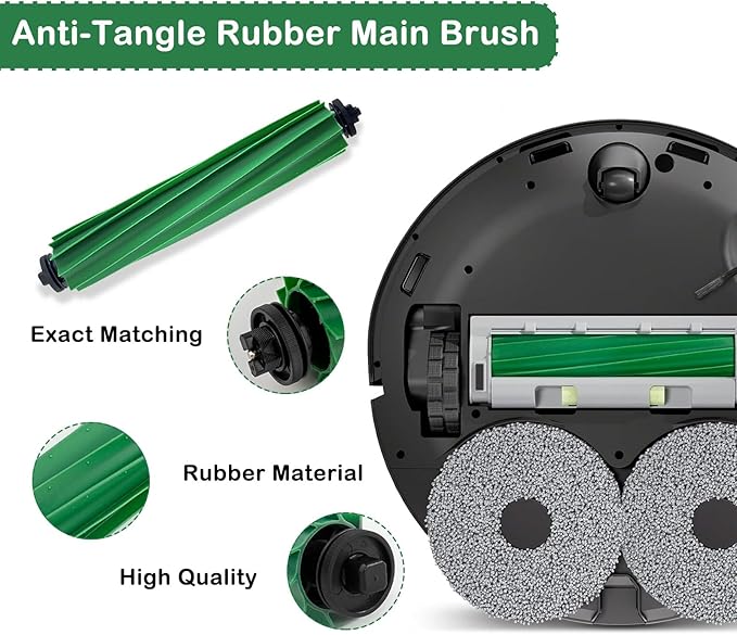 22 Pcs Replacement Parts for iRbot Roomba Plus 405 Combo/505 Combo Robot Vacuum Accessories Kit, Includes 2 Roller Brush,3 HEPA Filters, 4 Mop Pads, 6 Side Brush, 6 Dust Bags - AquaVibe