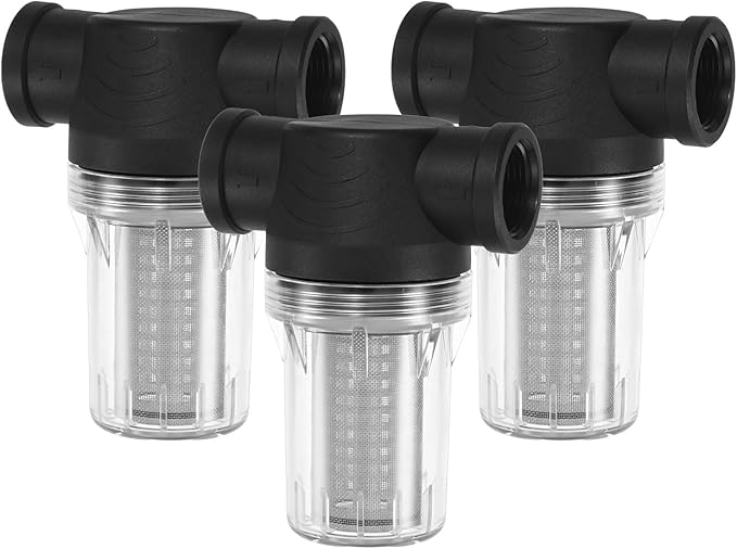 3-Pack Water Pump Strainer with 40 Mesh Stainless Steel Filter Screen, 3/4