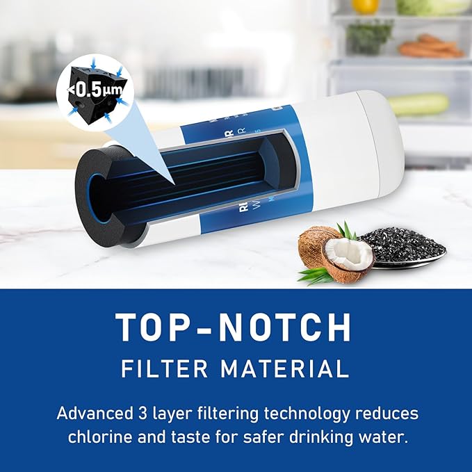W10295370A Water Filter Replacement, Compatible with Whirlpool EDR1RXD1, EDR1RXD1B, Filter 1, Whirlpool WRSA71CIHZ, WRS571CIHV, WRS335SDHB, WRS335SDHM, WRS335SDHW, 4 Pack