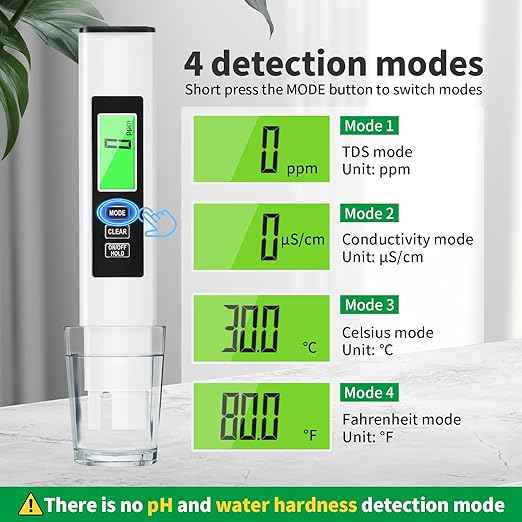 New 4 in 1 TDS Meter, TDS Meter Digital Water Tester, Accurate and Reliable, Water Tester,TDS EC and Temperature (° C/° F) Meter, 0-9990ppm,Used for Drinking Water and RO/DI Systems