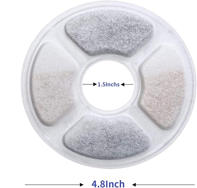 Replacement Filters for Pet Water Fountain - Activated carbon Filters for Cats and Dogs Automatic Water Dispenser (16 Pack)
