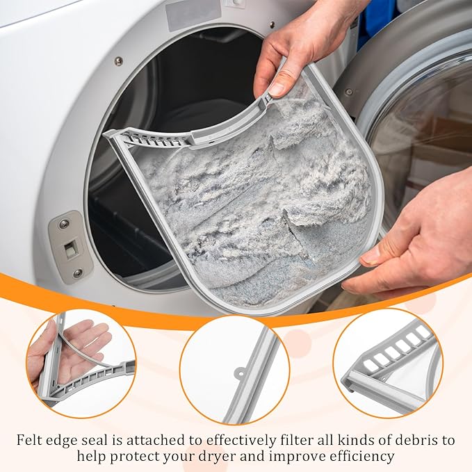 Patelai 5231EL1003B Dryer Lint Filter Replacement with Felt Seal and Vent Cleaner Brush Compatible with LG and Ken-more Dryer Lint Screen Replacement # 1266857, AP4440606,PS3527578,DLE2101W - AquaVibe