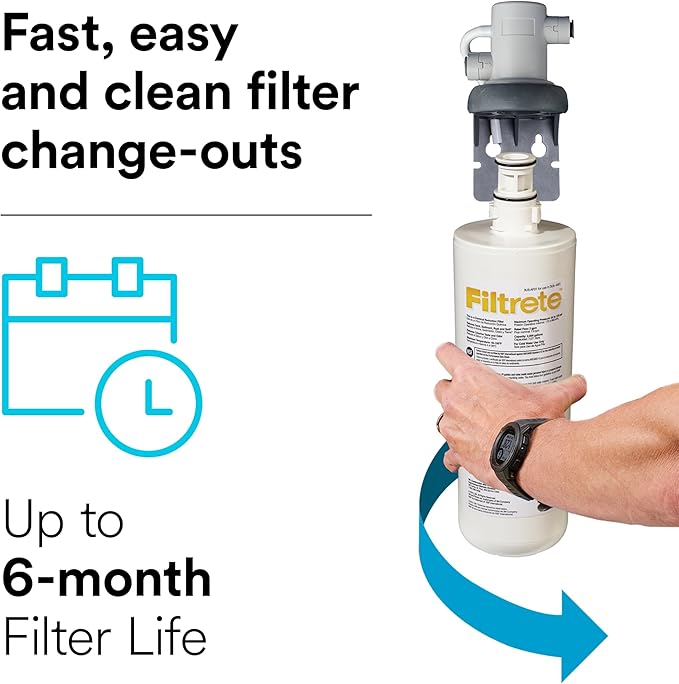 Filtrete Replacement Filter 3US-AF01 Standard Under Sink Quick Change Water Filtration, White
