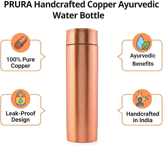 Copper Water Bottle A Leak Proof Ayurvedic Pure Copper Vessel