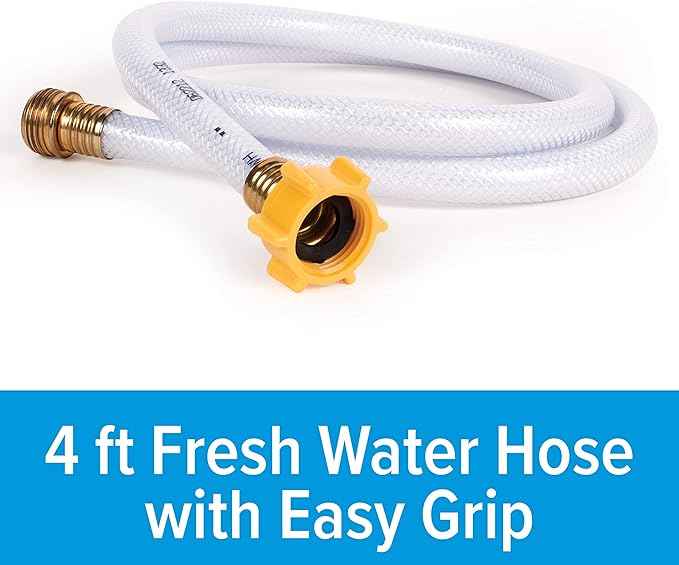 Camco EVO X2 Dual Stage Camper/RV Water Filter Kit - 2 Stage Filtration w/KDF & GAC - Filters Out Bad Taste, Odors, Lead, Bacteria & More - Replaceable Filters - (40639)