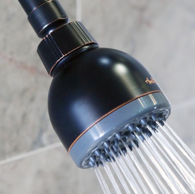 Aqua Elegante High Pressure Shower Head Bronze - Best Pressure Boosting, Wall Mount, Bathroom Showerhead For Low Flow Showers, 2.5 GPM - Oil-Rubbed Bronze - AquaVibe