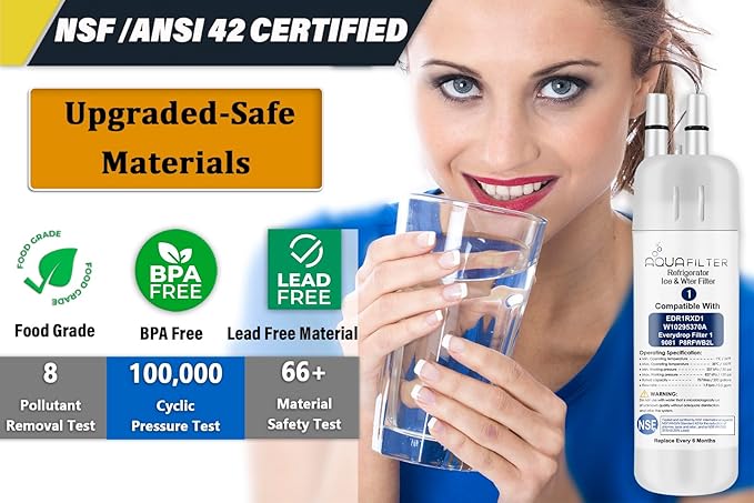 FILTER1 W10295370 A Refrigerator Water Filter Replacement Compatible for EDR1RXD 1 WATER FILTER W10295370 A Refrigerator Models (3-PACK)