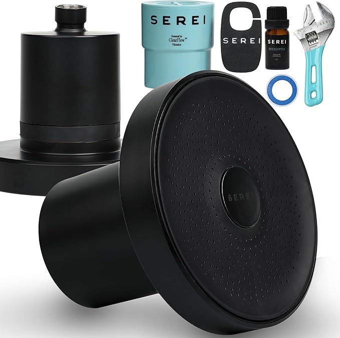 Lab Tested Filtered Shower Head | Best Shower Head with Filters for Chlorine & Hard Water | High Pressure Shower Filter for Healthy Skin & Hair | Soothes Dry or Irritated Skin & Hair (2.0 Jet Black)