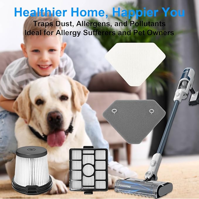 Replacement Filters for Shark Clean & Empty Vacuum Cleaner BU3523 BU3120 BU3521, HEPA, Foam, and Pre-Motor Filter Combo, Washable and Reusable - AquaVibe