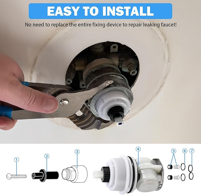 RP32104 Delta Shower Cartridge Replacement for Delta Monitor 17 Series (1998-2005) Dual Function Bath Tub and Shower Faucet Parts Delta Shower Faucet Cartridge Assembly