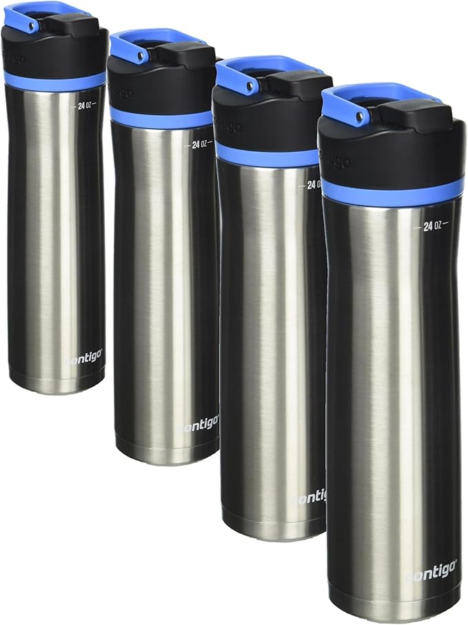 Contigo Cortland Chill 2.0, Stainless Steel with AUTOSEAL Lid | 24 oz | Pack of 4