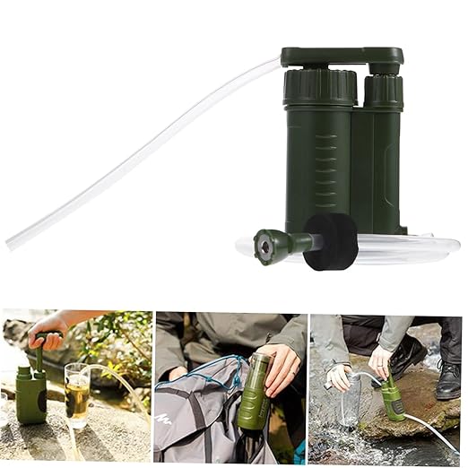 VICASKY 1pc Portable Outdoor Water Filter Pump Emergency Personal Water Purifier for Camping Hiking and Survival Removes Sediments and