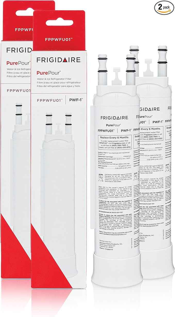 Frigidaire FPPWFU01 PurePour™ PWF-1™ Refrigerator Water Filter Replacement | Set of 2