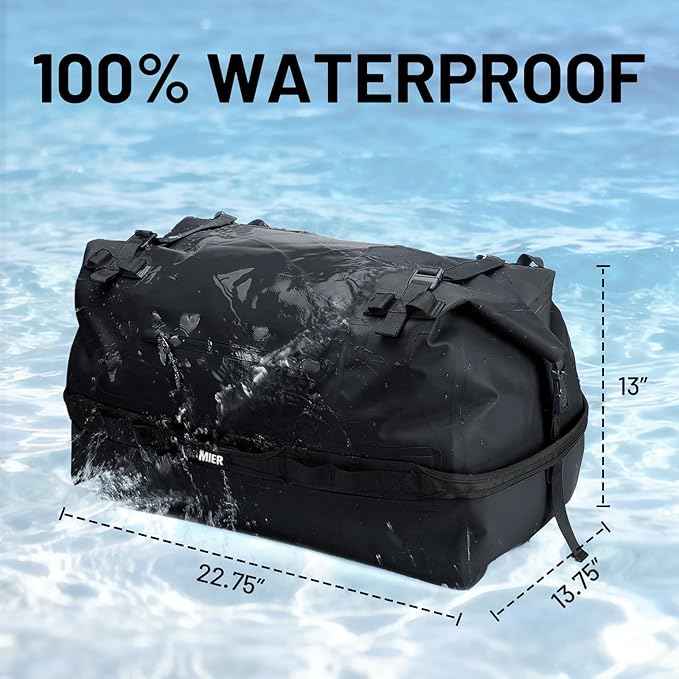 MIER Waterproof Duffel Bag Motorcycle Dry Bag Backpack Large Roll-Top Heavy Duty Dry Duffle Bags for Kayaking Camping Boating Gym Beach Cruise Ship, 60L/80L