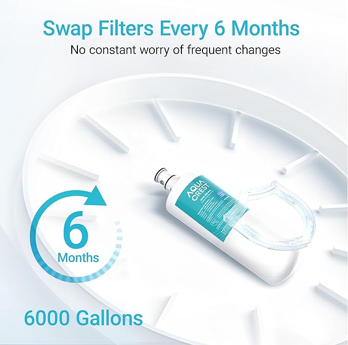 AQUA CREST 3US-AF01 Under Sink Water Filter, Replacement for Standard Filtrete® 3US-AF01, 3US-AS01, Aqua-Pure AP Easy C-CS-FF, WHCF-SRC, WHCF-SUFC, WHCF-SUF, NSF/ANSI 42 Certified, Pack of 3
