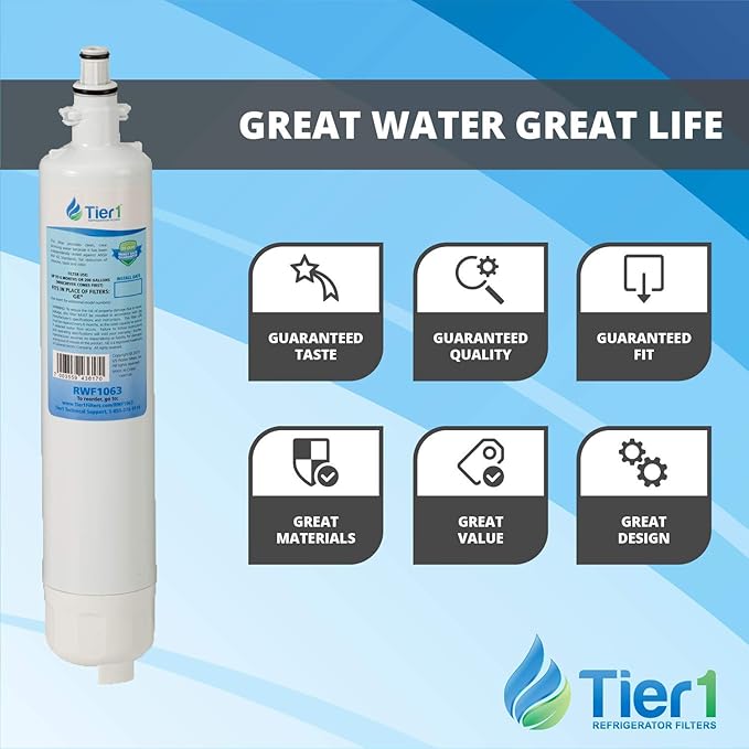 Tier1 RPWF Refrigerator Water Filter | Replacement for GE RPWF (NOT RPWFE), WSG-4, MPF15350, DWF-36, R-3600, OPFG3-RF300, RWF3600A, WD-RPWF, WF277, Fridge Filter