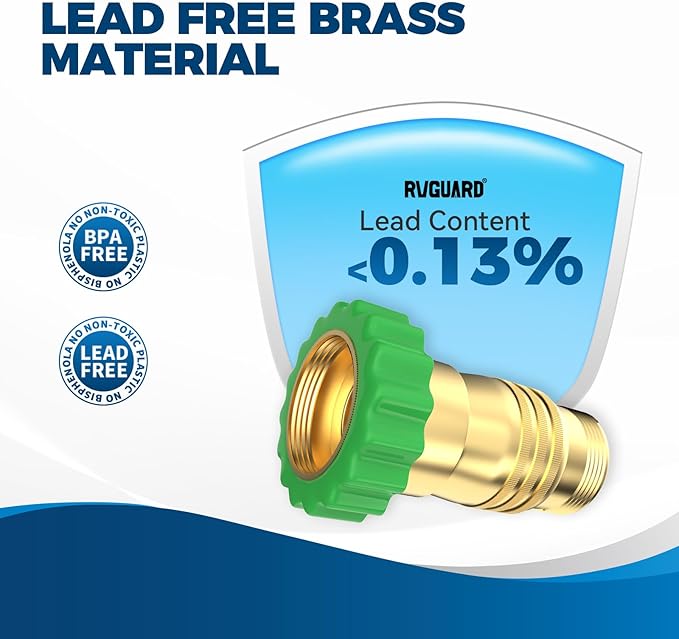 RVGUARD Inline RV Water Pressure Reducer, Brass Lead-Free Water Pressure Reducer with an Inlet Screen Filter for RV, Camper, Travel Trailer