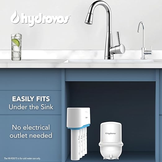 HYDROVOS 75G Series Home RO Water Filtration System, Ultra Safe NSF 372 Certified No Lead, Top Tier Under Sink Reverse Osmosis Drinking Water Filter System