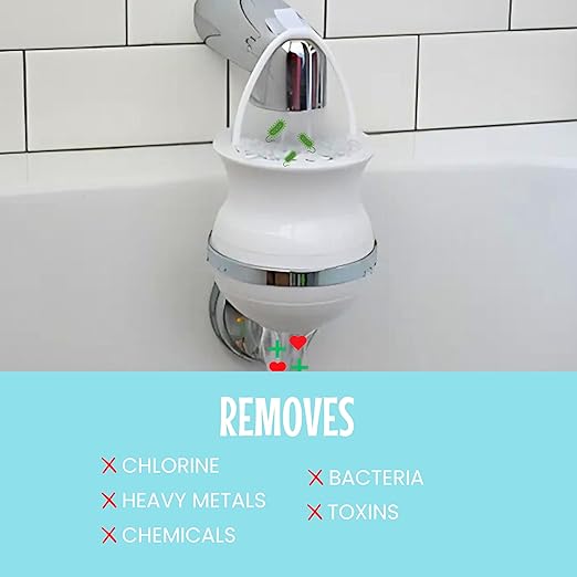Tubo Bath Filter 2.0 - The Original 8 Stage Bath Water Filter for Tub Faucet - Removes 99% of Chlorine and Contaminants - BPA-Free - Supports Healthy Skin & Hair - Easy Installation