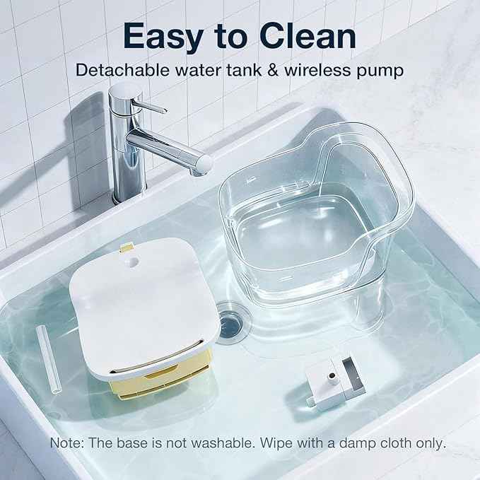 Cat Water Fountain for Drinking with 3 Filters,8 Layers Cat Fountain Filters,Ultra-Quiet Wireless Pump Pet Water Fountain Transparent Water Tank, Cats and Dogs Water Dispenser for 2.4G WiFi