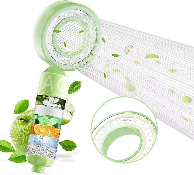 Filtered Shower Head with Handheld, High Pressure 3-in-1 Spray Mode Showerhead with Filters, Water Softener Shower Head for Hard Water, Remove Chlorine-Soothing Skin, Detachable, Easy Install (Apple)