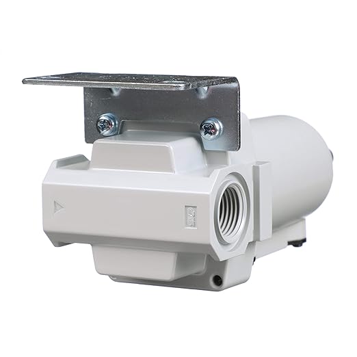 PneumaticPlus SAFM400-N04BD-MEP Compressed Air Coalescing Filter, 0.1 Micron, 1/2" NPT - Metal Bowl, Auto Drain, Bracket - AquaVibe