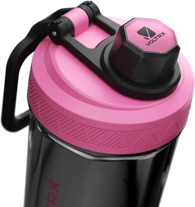 VOLTRX Shaker Bottle, Gallium USB C Rechargeable Electric Protein Shake Mixer, Shaker Cups for Protein Shakes and Meal Replacement Shakes, BPA Free, Made with Tritan, Neon Pink, 24oz
