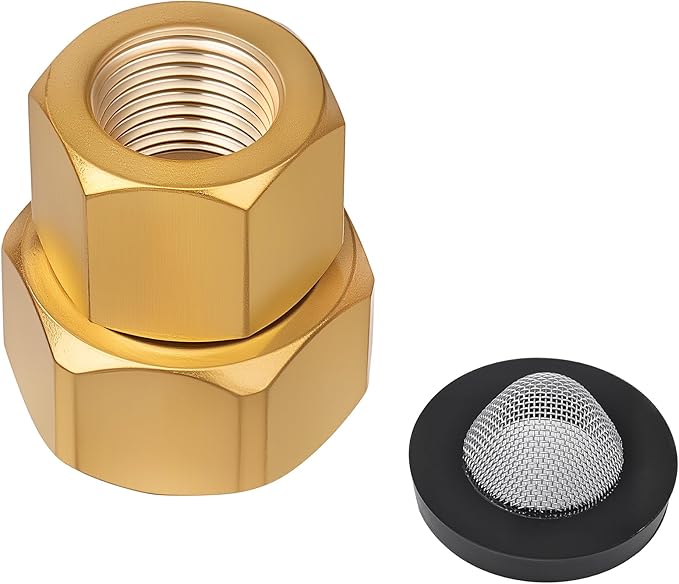 7100495 Pressure Washer Inlet Fitting with Filter, Brass 1/2