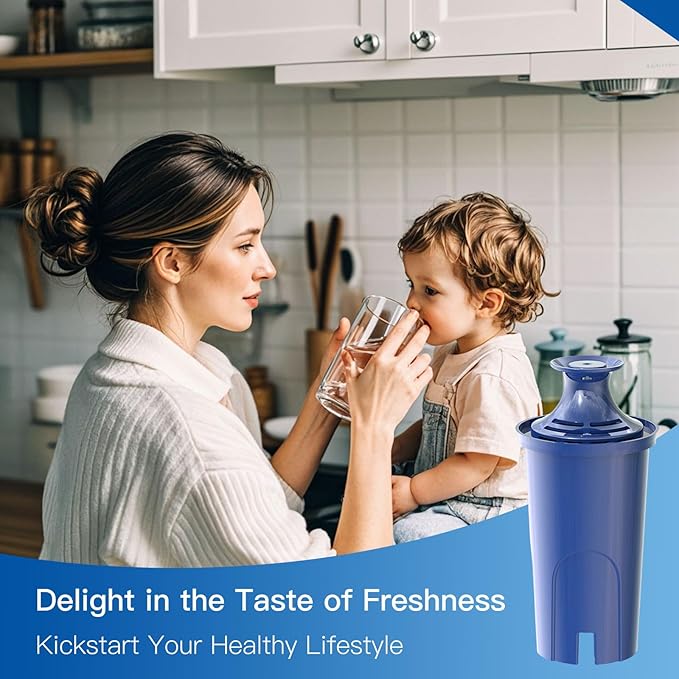 Replacement Alkaline Filters for All Brita® Pitchers and Dispensers, Fits Brita® Classic OB03, Mavea® 107007, and More, NSF/ANSI 42 Certified, Last Up to 2 Months or 40 Gallons (Pack of 1)