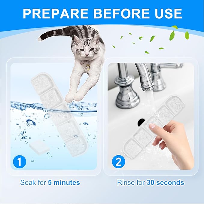 20PCS Pet Fountain Filter Replacement Fit for SIBAYS 355oz/2.8Gal/10.5L Stainlee Steel Large Dog Water Fountain(FS70) & Compatible with Kastty, Carbon & PP Cotton for Large Dog Water Bowl