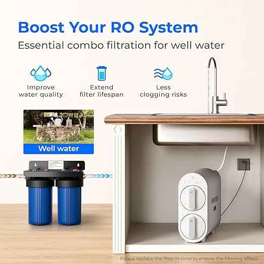 Waterdrop G2P600 Reverse Osmosis System with Filtered Water Faucet, 600 GPD Reverse Osmosis Water Filter, 7 Stage Tankless RO Water Filter System, Under Sink RO System, Bundle