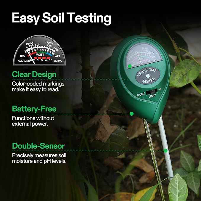 VIVOSUN Digital pH Meter, 3-in-1 TDS/EC/Temperature Meter, 3-in-1 Soil Moisture/pH/Light Tester Combo for Home, Garden and Hydroponics