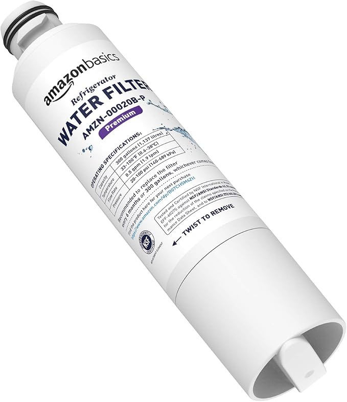 Amazon Basics Replacement Samsung DA29-00020B Refrigerator Water Filter Cartridge - Pack of 3, Premium Filtration, Easy to Install