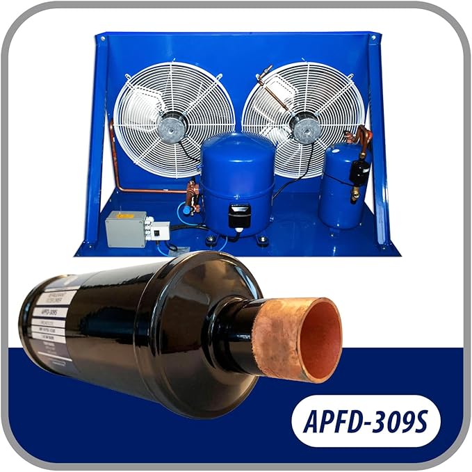 Appli Parts APFD-309S 1-1/8 in Liquid Line Refrigerant AC Filter Drier hvac Refrigeration 309S ODF Sweat Solder connection universal unidirectional 11in long 3in wide