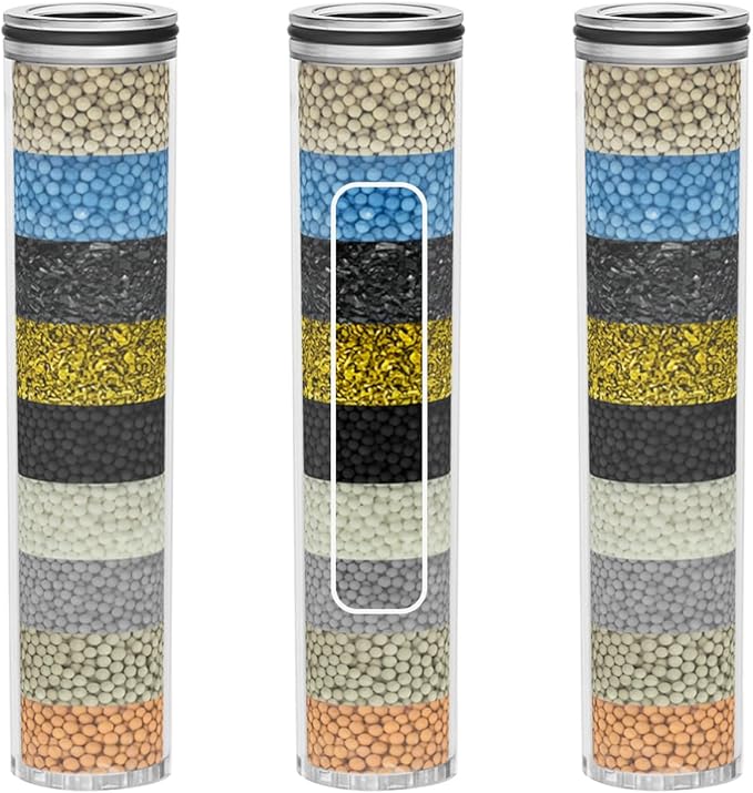 3-Pack Replacement Shower Filter Cartridge Compatible with SunCleanse Handheld Shower Head,Multi-Stage Water Softener Filter for Hard Water Reduce Chlorine and Harmful Substances
