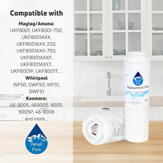 Replacement for MFI2568AEB Refrigerator Water Filter - Compatible with Maytag UKF8001 Fridge Water Filter Cartridge