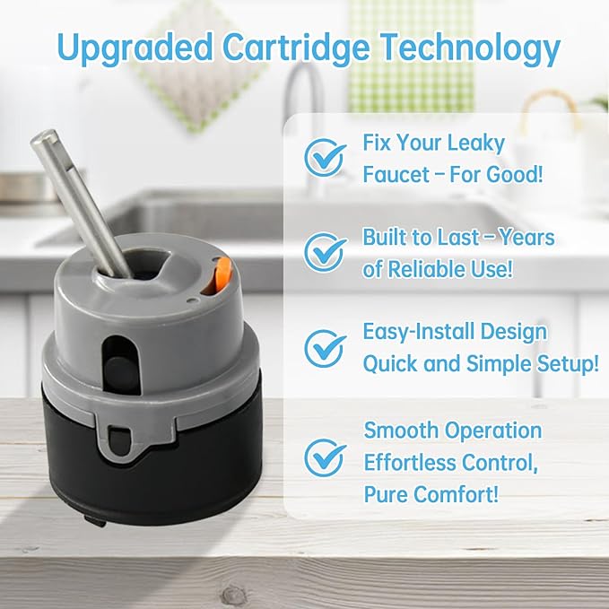 RP50587 Cartridge Replacement for Delta Single Handle Kitchen and Lavatory Faucets, Works with DIAMOND Seal Technology Models Featuring a 36 mm Motion, (Include RP51503 Bonnet Nut）