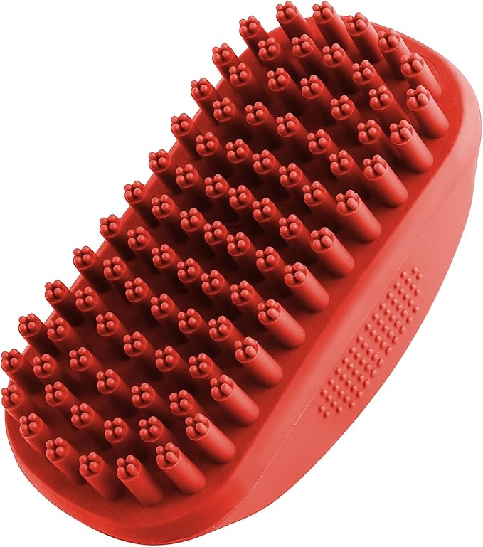 Tuff Pupper Dog Bath Brush, Silicone Pet Hair Remover Brush for Shampooing & Massaging Dogs, Dog Washing Brush with Soft Rubber Bristles Gently Removes Loose & Damaged Fur - AquaVibe