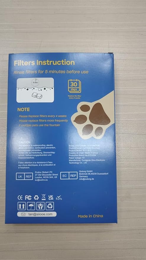Cat Water Fountain Filter: 12 Cat Fountain Filter Replacement - 6 Carbon Filters & 6 Foam Filters - Suitable for IHOUONE Stainless Steel pet Fountains - AquaVibe