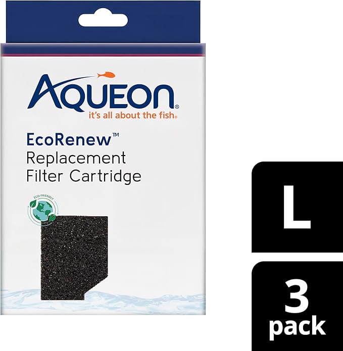 Aqueon Genuine EcoRenew Filter Cartridges, for Freshwater and Saltwater Aquariums, Large, 3-Pack - AquaVibe