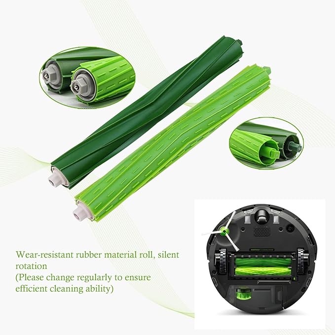 Replacement Parts accessories for iRobot Roomba e5 e6 i1 i2 i3 i3+ i4 i5 i6 i6+ i7 i7+ i8 i8+ j5 j6 j7 j8,for Roomba i e&j Series Vacuum Cleaner(2 Set Roller Brushes,10 HEPA Filters,10 Side Brushes) - AquaVibe