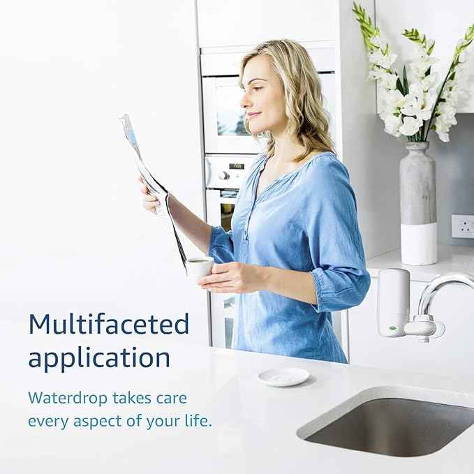 Waterdrop Faucet Water Filter, Replacement for Brita® Filter, Brita® Faucet 36311 On Tap Water Filtration System, FR-200, FF-100 Replacement Filter, White (3 Packs)