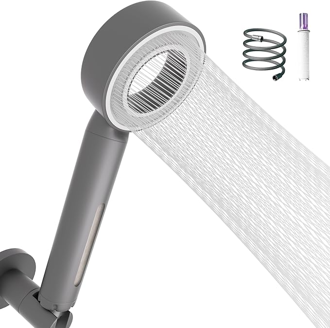 Handheld Shower Head with Filter - Lavender Scent Cartridge, High Pressure, Vitamin C & Chlorine Removal, Water Efficient, Anti-Rust ABS, CEC DOE Certified, Easy Install