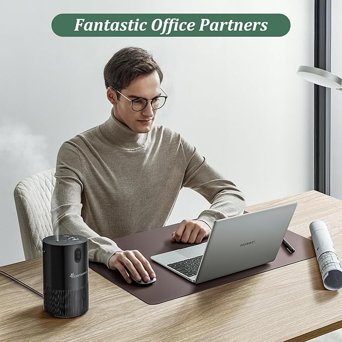 Waterless Diffuser for Essential Oil - Aromatherapy Diffuser for Home with Battery Indicator, Portable Scent Air Machine 1/2/3&Continuous Mist,Timer Function,500Sq.Ft Scent Coverage