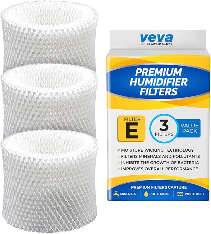 VEVA 3-Pack Premium Humidifier Filters - Replacement for HW Filter E, HC-14, HCM-6009, HCM-6011, HEV680, HEV685 Series, Long-Lasting