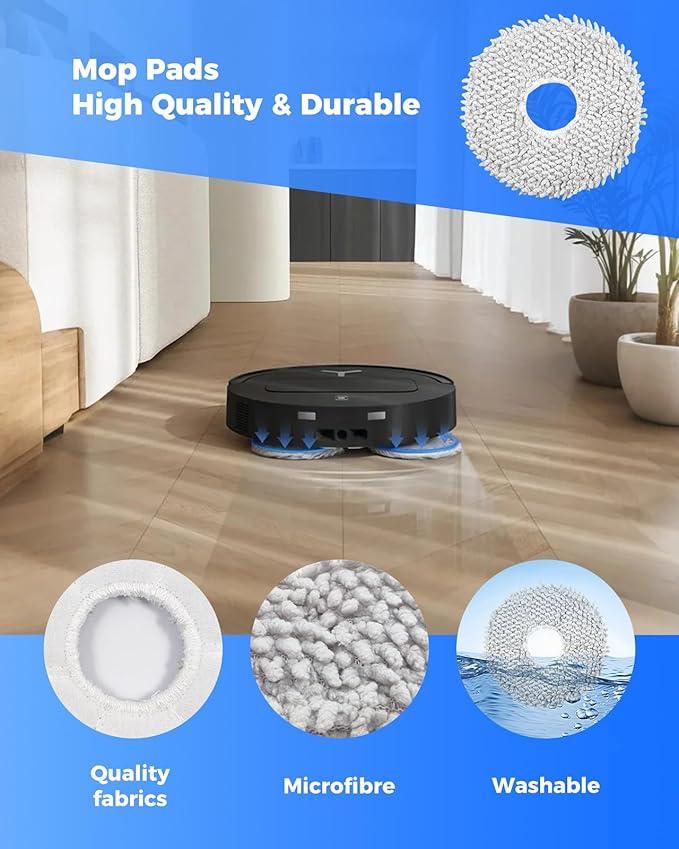 21 Pack Replacement Parts for ECOVACS DEEBOT T50 Omni/T50 PRO Omni Robot Vacuum Accessory Set, 1 Main Brush, 4 Side Brushes, 6 Mop Pads, 4 HEPA Filters, 5 Dust Bags, 1 Cleaning Brush - AquaVibe